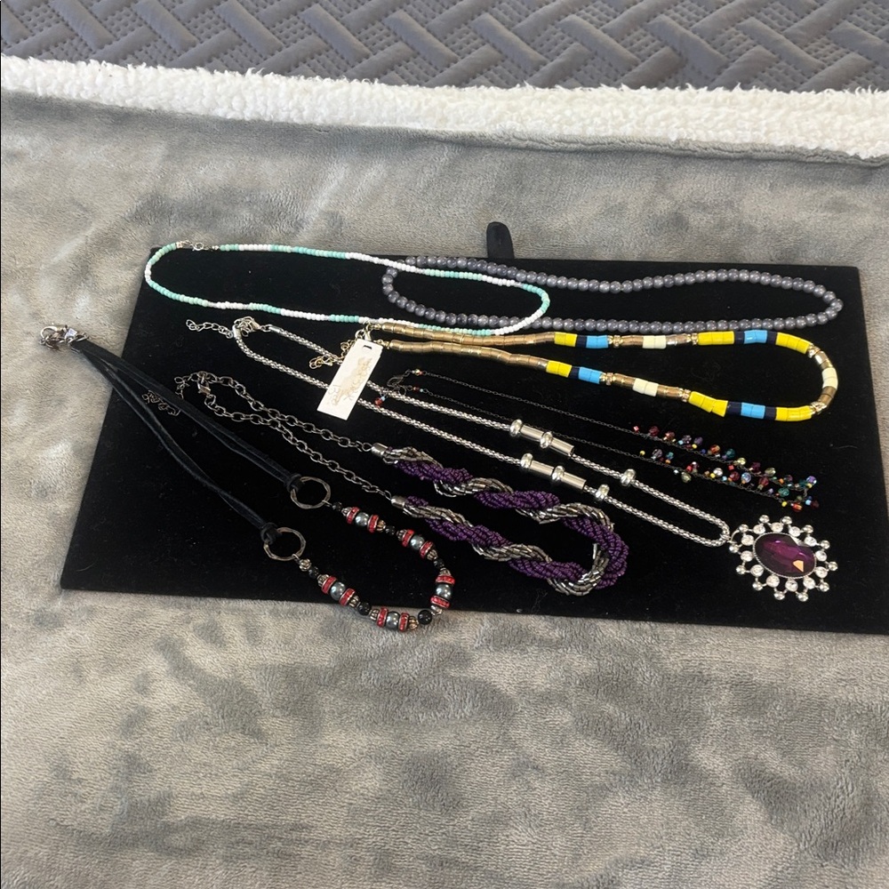 Seven Multicolor Beaded Necklace Collection